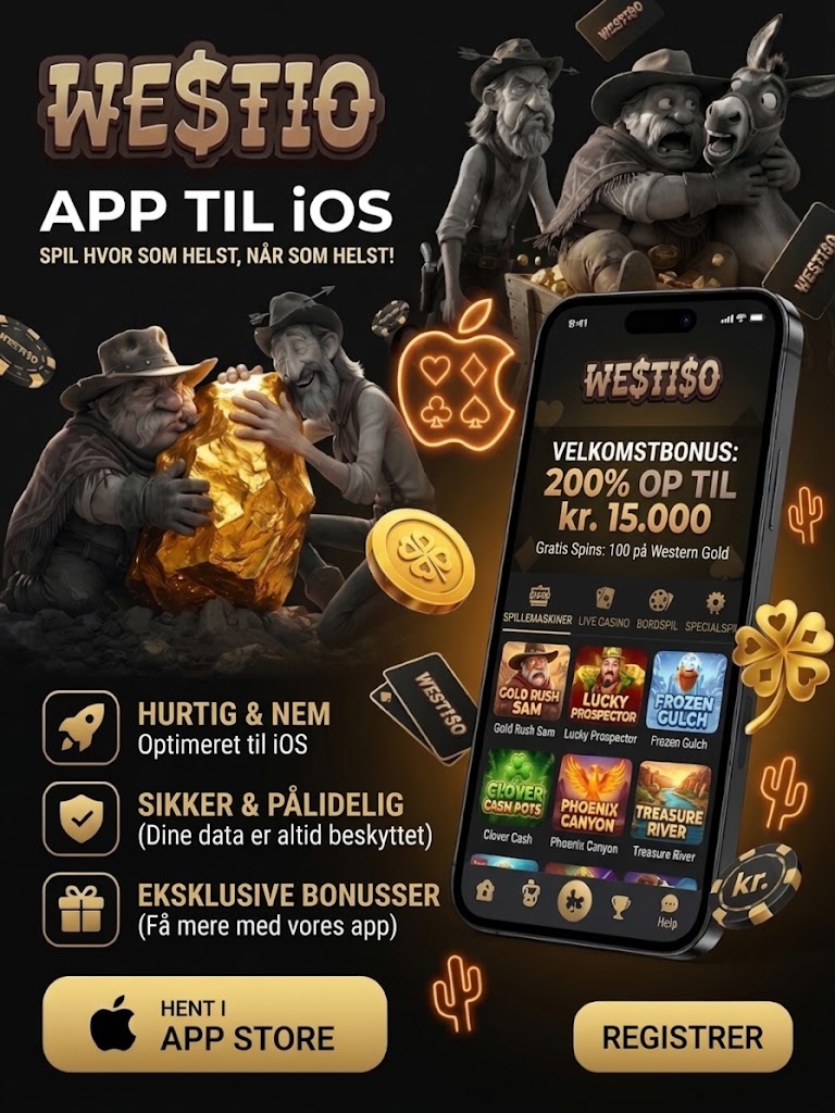 Westio Casino app interface displayed on an iOS device, showcasing vibrant graphics and user-friendly navigation.